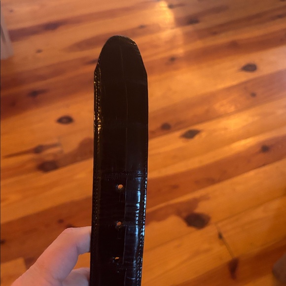 Brighton Black Leather Belt with Intricate Silver Buckle - Picture 6 of 7